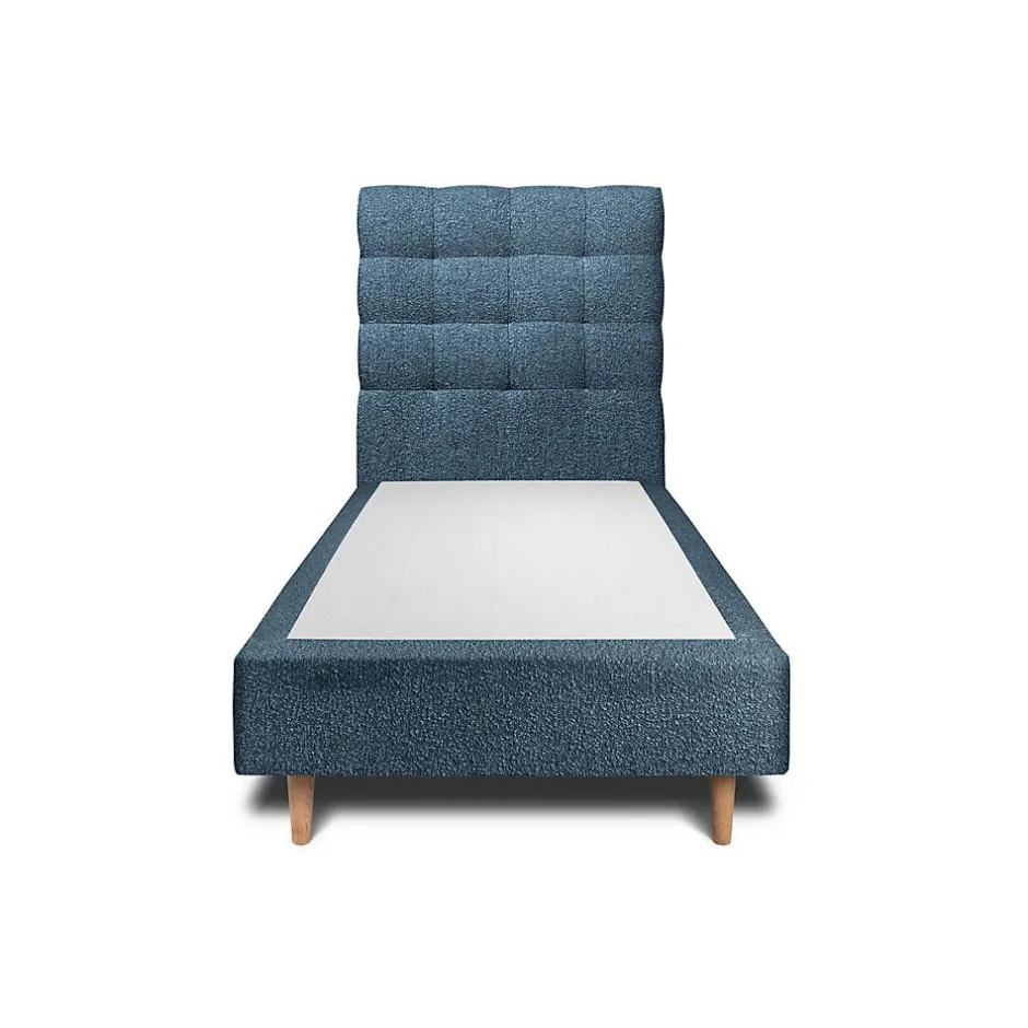Sommeil De Plomb Lit avec tête de lit capitonnée et sommier tapissier - Lit en bois massif