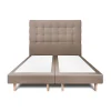 Sommeil De Plomb Lit avec tête de lit capitonnée velours et sommier - Lit en bois massif New