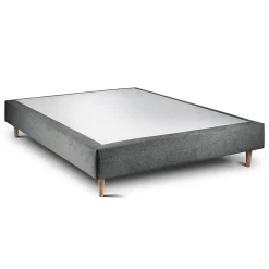 Sommeil De Plomb Lit avec tête de lit capitonnée tissu et sommier tapissier - Lit en bois massif Sale