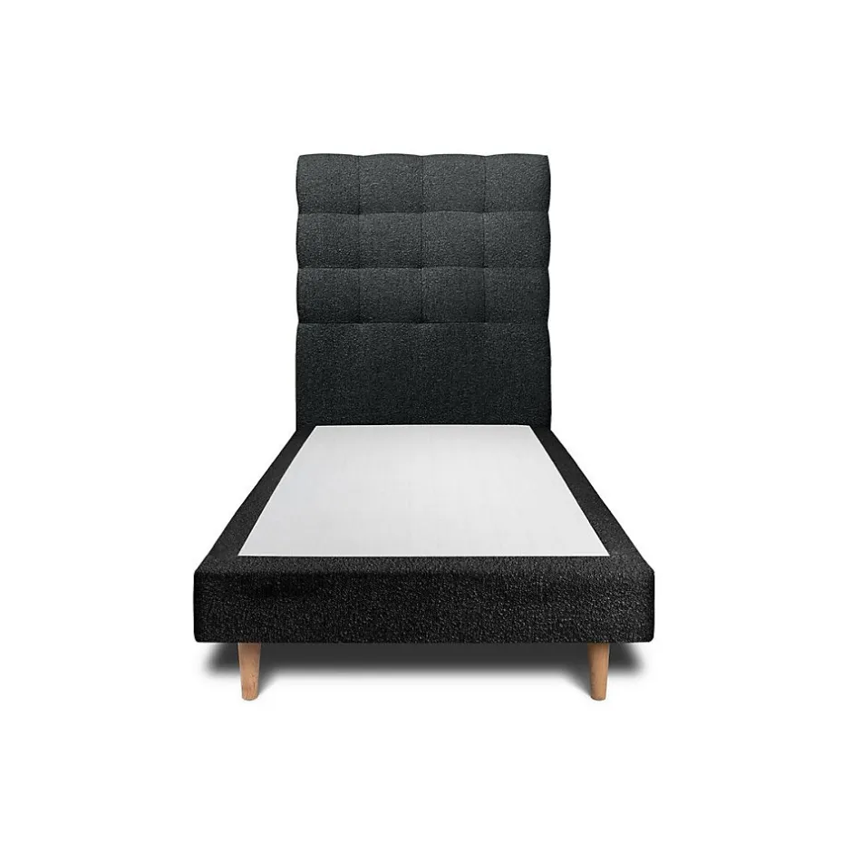 Sommeil De Plomb Lit avec tête de lit capitonnée et sommier tapissier - Lit en bois massif