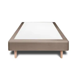 Sommeil De Plomb Lit avec tête de lit capitonnée velours et sommier - Lit en bois massif Outlet