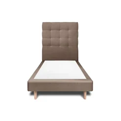 Sommeil De Plomb Lit avec tête de lit capitonnée velours et sommier - Lit en bois massif Outlet