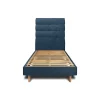 Sommeil De Plomb Lit avec tête de lit capitonnée tissu et sommier kit - Lit en bois massif