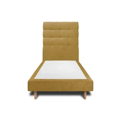 Sommeil De Plomb Lit avec tête de lit capitonnée tissu et sommier tapissier - Lit en bois massif
