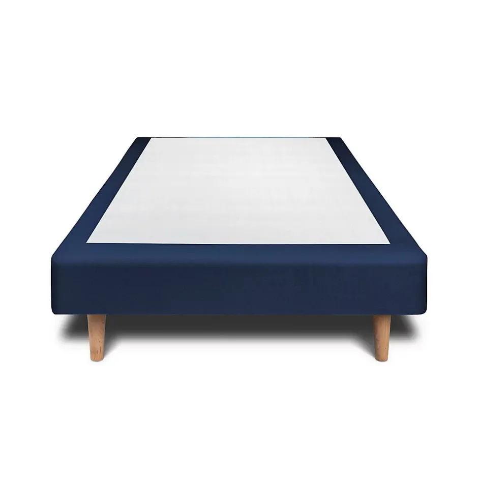 Sommeil De Plomb Lit avec tête de lit capitonnée velours et sommier - Lit en bois massif New