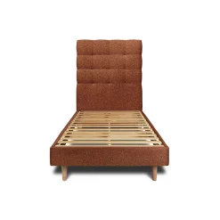 Sommeil De Plomb Lit avec tête de lit capitonnée et sommier kit - Lit en bois massif