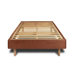 Sommeil De Plomb Lit avec tête de lit capitonnée et sommier kit - Lit en bois massif