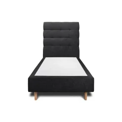 Sommeil De Plomb Lit avec tête de lit capitonnée tissu et sommier tapissier - Lit en bois massif