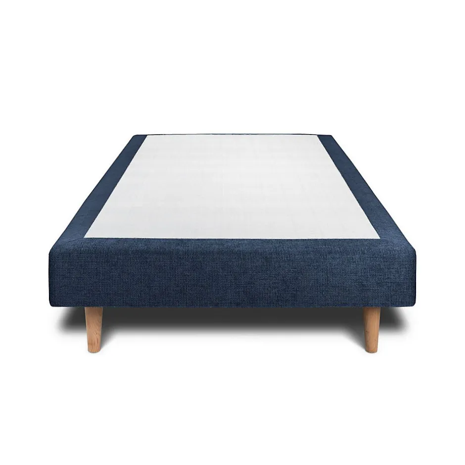 Sommeil De Plomb Lit avec tête de lit capitonnée tissu et sommier tapissier - Lit en bois massif Clearance