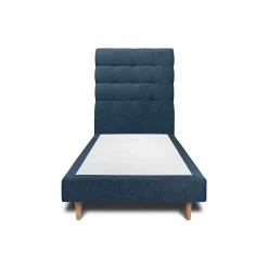 Sommeil De Plomb Lit avec tête de lit capitonnée tissu et sommier tapissier - Lit en bois massif Clearance