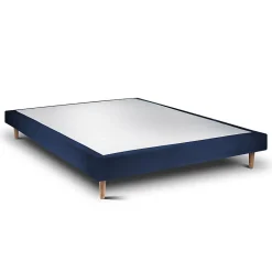 Sommeil De Plomb Lit avec tête de lit capitonnée velours et sommier - Lit en bois massif Hot