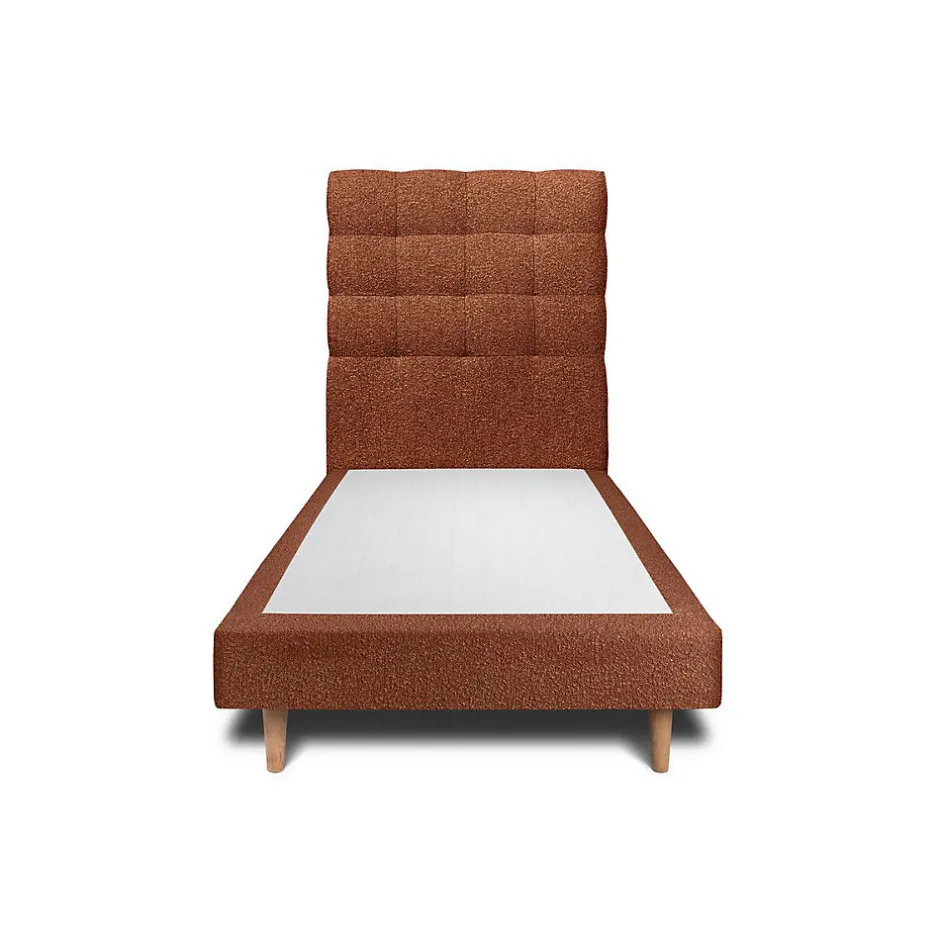 Sommeil De Plomb Lit avec tête de lit capitonnée et sommier tapissier - Lit en bois massif New