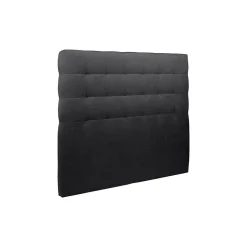 Sommeil De Plomb Lit avec tête de lit capitonnée tissu et sommier tapissier - Lit en bois massif Discount