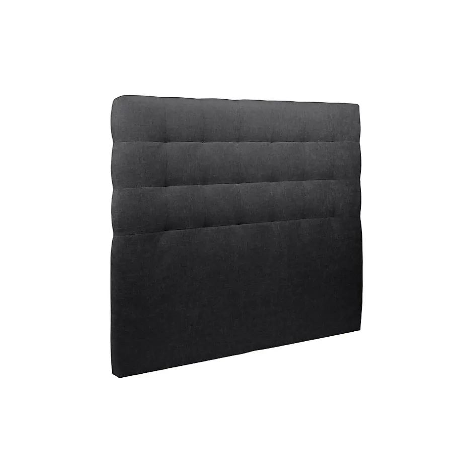 Sommeil De Plomb Lit avec tête de lit capitonnée tissu et sommier tapissier - Lit en bois massif Discount