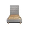Sommeil De Plomb Lit avec tête de lit capitonnée et sommier kit - Lit en bois massif