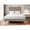 Sommeil De Plomb Lit avec tête de lit capitonnée velours et sommier - Lit en bois massif Discount