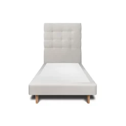 Sommeil De Plomb Lit avec tête de lit capitonnée velours et sommier - Lit en bois massif