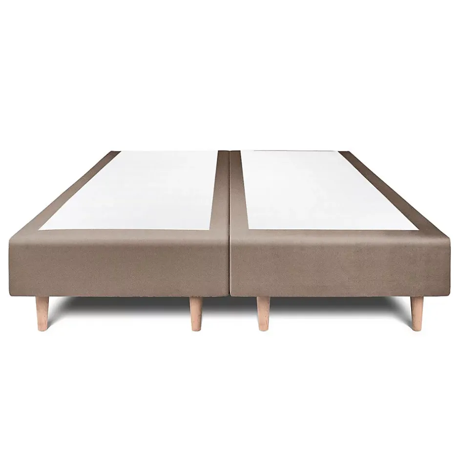 Sommeil De Plomb Lit avec tête de lit capitonnée velours et sommier - Lit en bois massif New