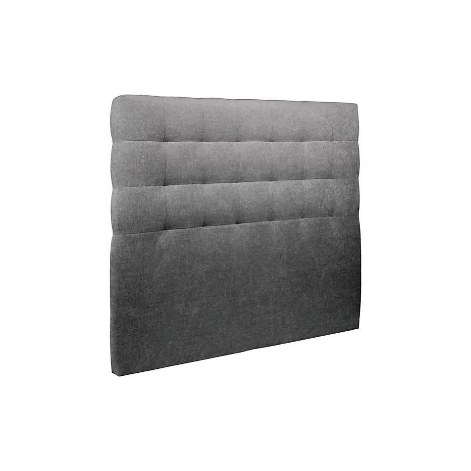 Sommeil De Plomb Lit avec tête de lit capitonnée tissu et sommier tapissier - Lit en bois massif New
