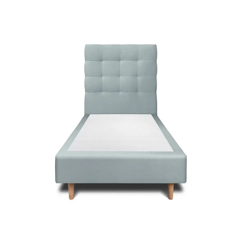Sommeil De Plomb Lit avec tête de lit capitonnée velours et sommier - Lit en bois massif Clearance