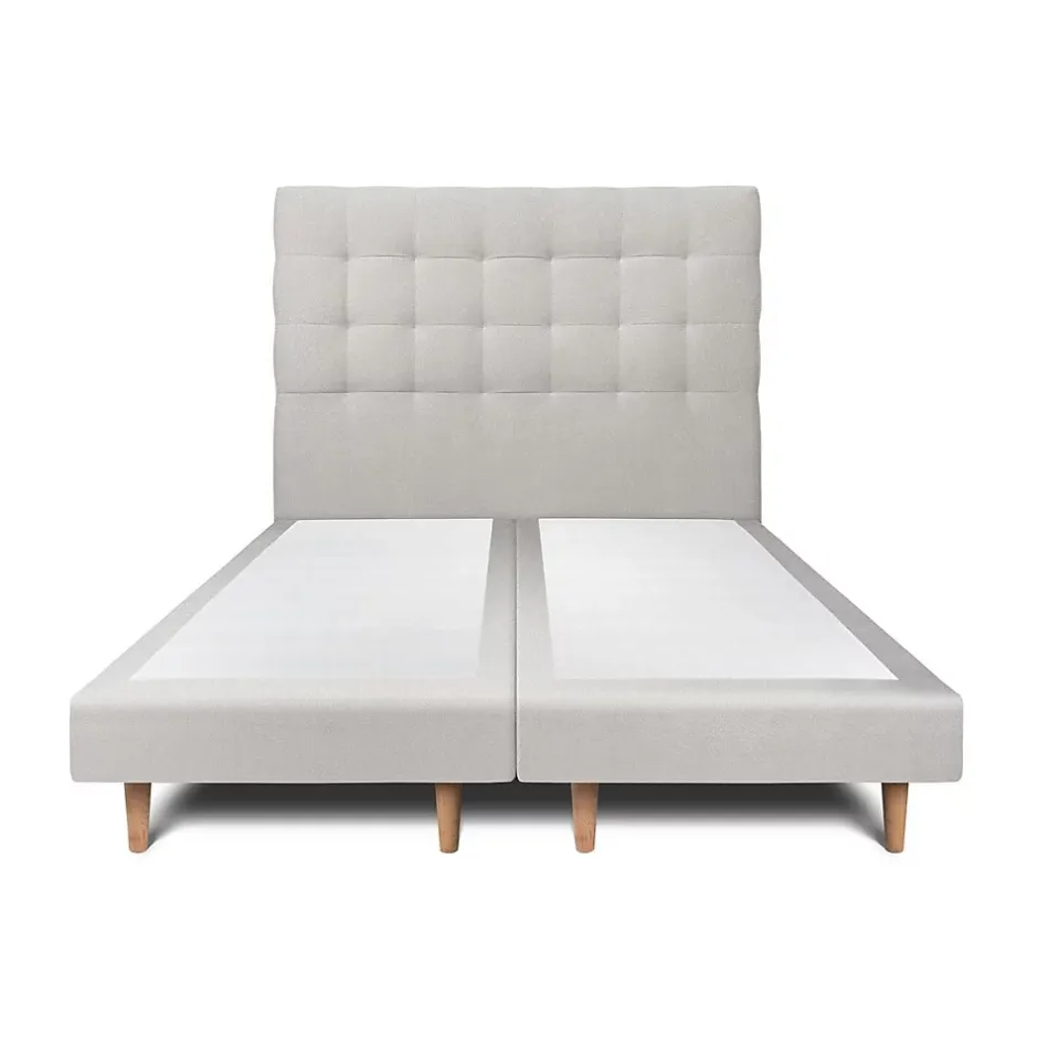Sommeil De Plomb Lit avec tête de lit capitonnée velours et sommier - Lit en bois massif Best