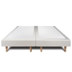 Sommeil De Plomb Lit avec tête de lit capitonnée velours et sommier - Lit en bois massif Best