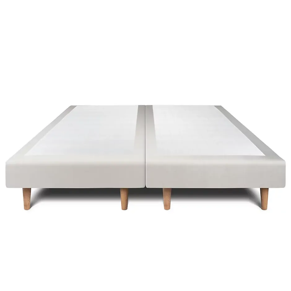 Sommeil De Plomb Lit avec tête de lit capitonnée velours et sommier - Lit en bois massif Best
