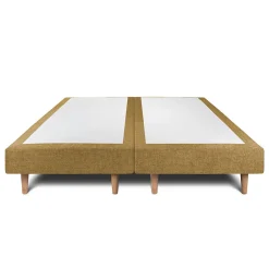 Sommeil De Plomb Lit avec tête de lit capitonnée tissu et sommier tapissier - Lit en bois massif