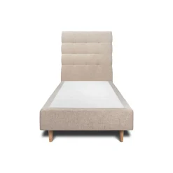Sommeil De Plomb Lit avec tête de lit capitonnée tissu et sommier tapissier - Lit en bois massif Online