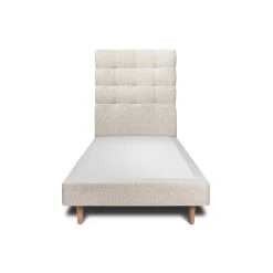 Sommeil De Plomb Lit avec tête de lit capitonnée et sommier tapissier - Lit en bois massif Clearance