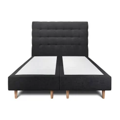 Sommeil De Plomb Lit avec tête de lit capitonnée tissu et sommier tapissier - Lit en bois massif Sale
