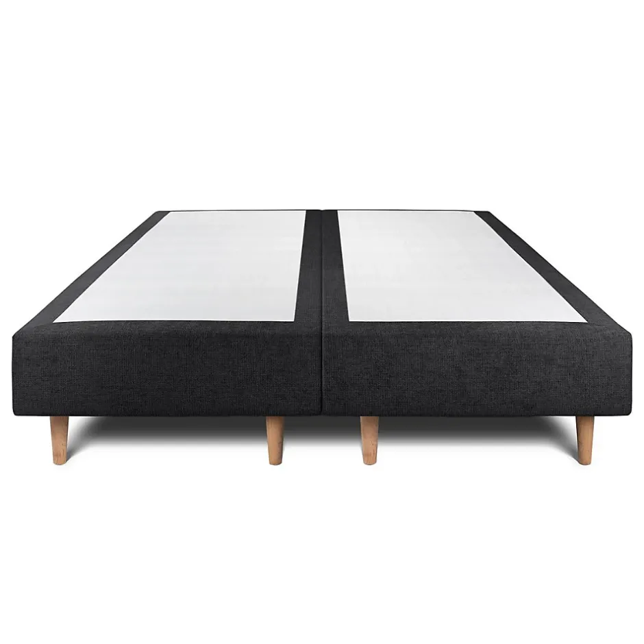 Sommeil De Plomb Lit avec tête de lit capitonnée tissu et sommier tapissier - Lit en bois massif Sale