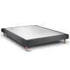 Sommeil De Plomb Lit avec tête de lit capitonnée velours et sommier - Lit en bois massif Discount