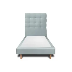 Sommeil De Plomb Lit avec tête de lit capitonnée velours et sommier - Lit en bois massif Outlet