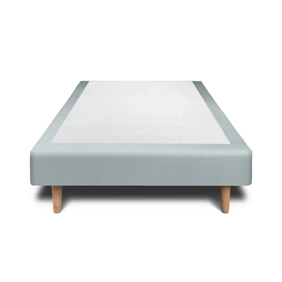 Sommeil De Plomb Lit avec tête de lit capitonnée velours et sommier - Lit en bois massif Outlet