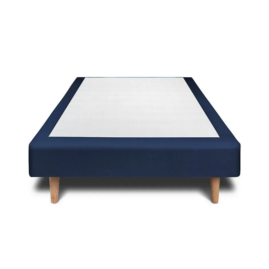 Sommeil De Plomb Lit avec tête de lit capitonnée velours et sommier - Lit en bois massif