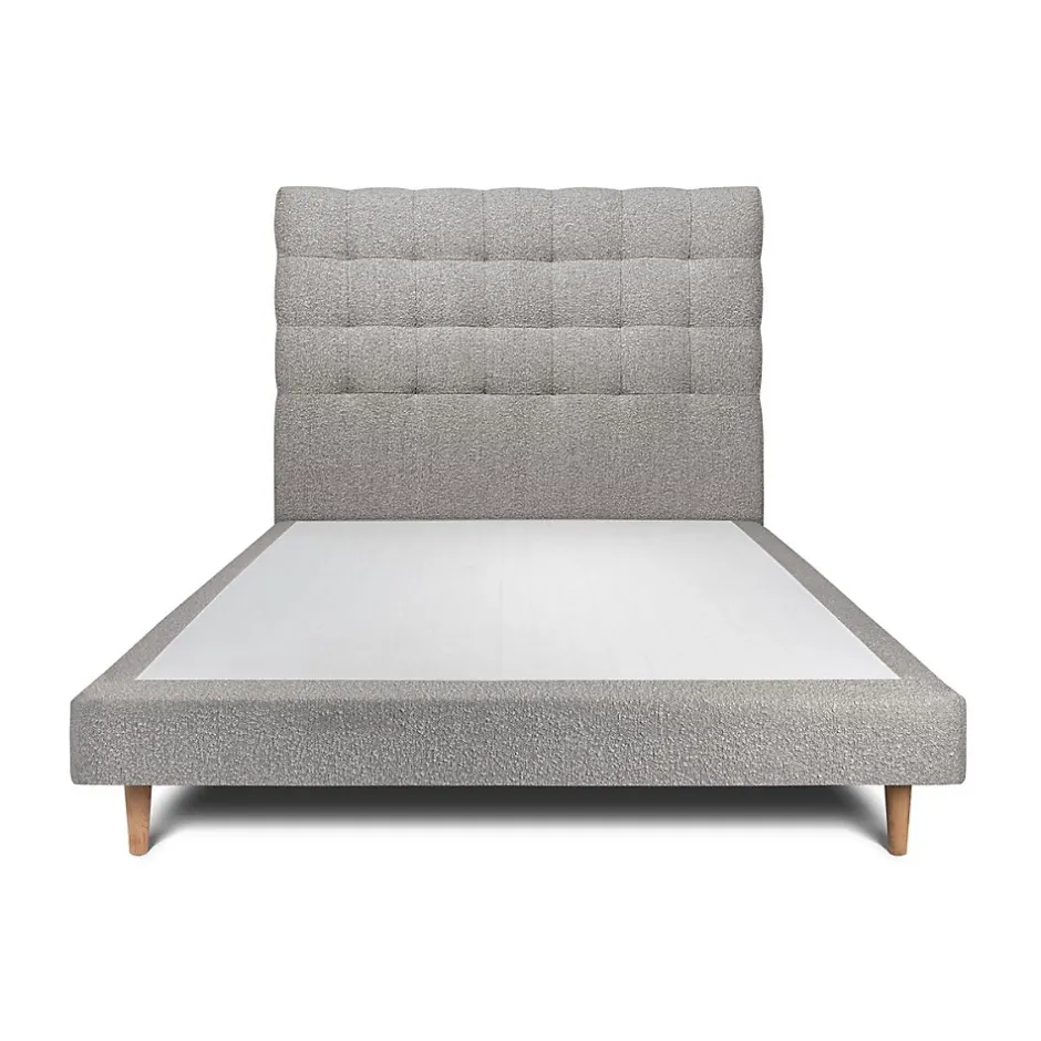 Sommeil De Plomb Lit avec tête de lit capitonnée et sommier tapissier - Lit en bois massif Clearance