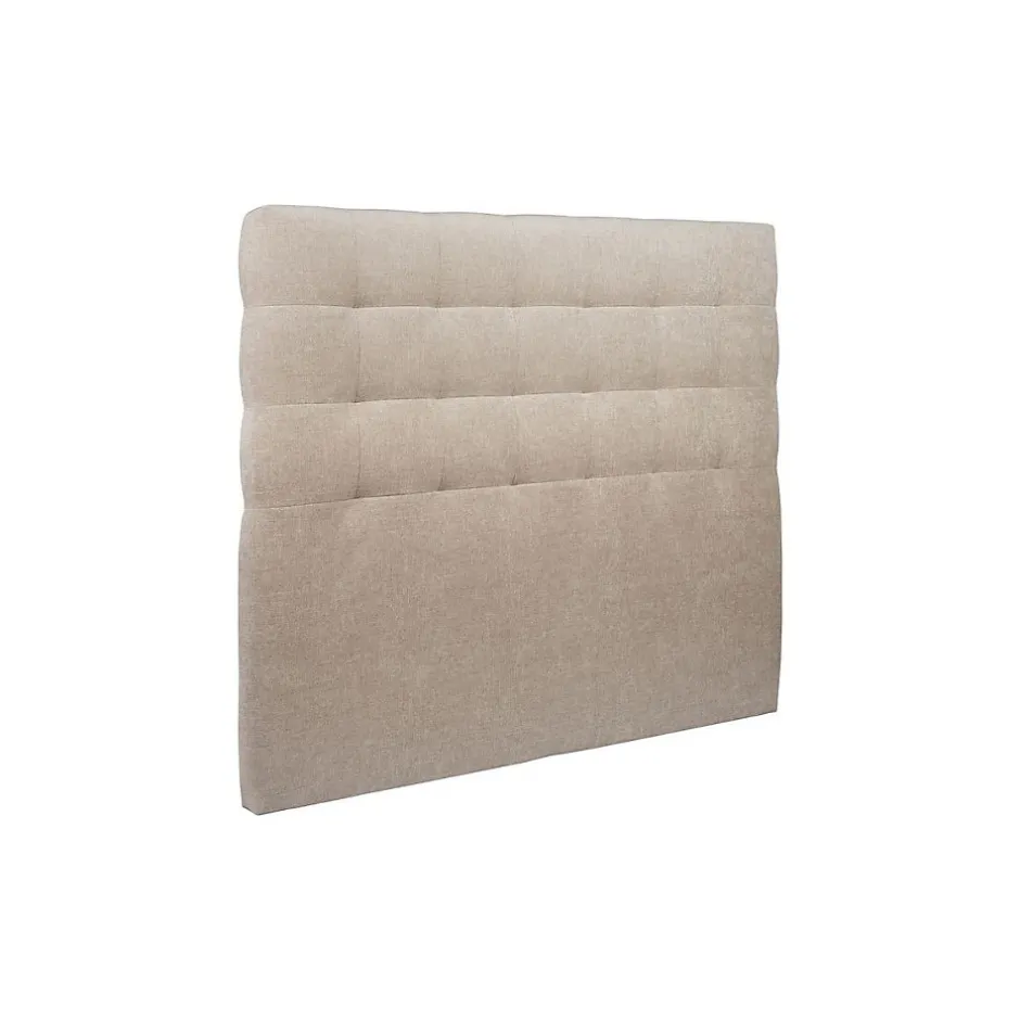 Sommeil De Plomb Lit avec tête de lit capitonnée tissu et sommier tapissier - Lit en bois massif