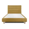 Sommeil De Plomb Lit avec tête de lit capitonnée tissu et sommier tapissier - Lit en bois massif