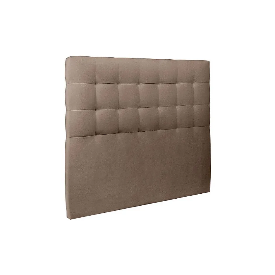 Sommeil De Plomb Lit avec tête de lit capitonnée velours et sommier - Lit en bois massif