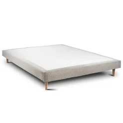 Sommeil De Plomb Lit avec tête de lit capitonnée et sommier tapissier - Lit en bois massif Online