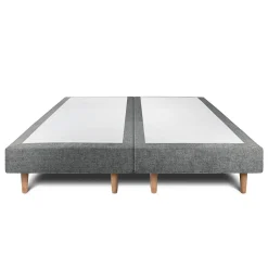 Sommeil De Plomb Lit avec tête de lit capitonnée tissu et sommier tapissier - Lit en bois massif Clearance