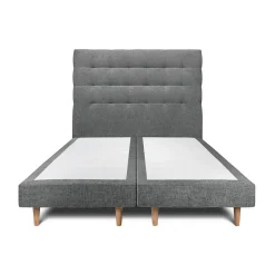 Sommeil De Plomb Lit avec tête de lit capitonnée tissu et sommier tapissier - Lit en bois massif Clearance