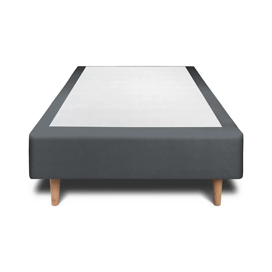 Sommeil De Plomb Lit avec tête de lit capitonnée velours et sommier - Lit en bois massif Online