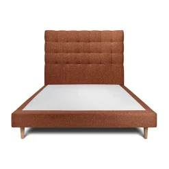 Sommeil De Plomb Lit avec tête de lit capitonnée et sommier tapissier - Lit en bois massif Clearance