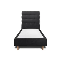 Sommeil De Plomb Lit avec tête de lit capitonnée tissu et sommier tapissier - Lit en bois massif New