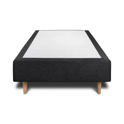 Sommeil De Plomb Lit avec tête de lit capitonnée tissu et sommier tapissier - Lit en bois massif New