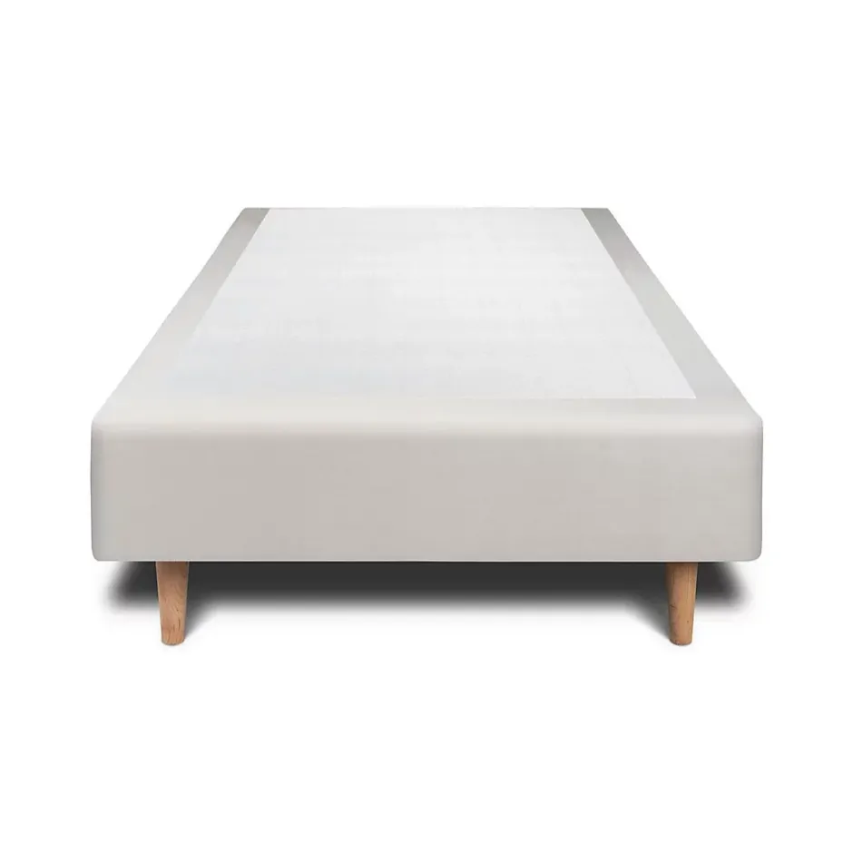 Sommeil De Plomb Lit avec tête de lit capitonnée velours et sommier - Lit en bois massif Sale