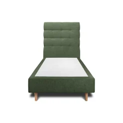 Sommeil De Plomb Lit avec tête de lit capitonnée tissu et sommier tapissier - Lit en bois massif