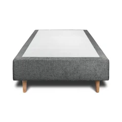 Sommeil De Plomb Lit avec tête de lit capitonnée tissu et sommier tapissier - Lit en bois massif